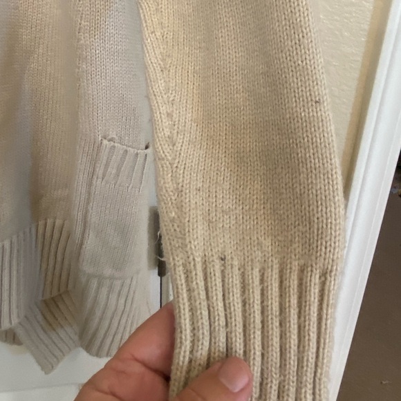 Nice Tan Brown Women’s Cardigan High Neck Beach Sweater Surf Size S Oversized - Picture 7 of 8